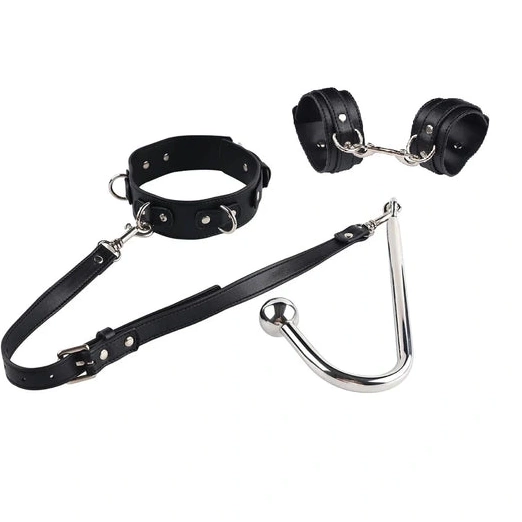 Beaded Collar and 5334 Cuffs Anal with Hook Elegant 0722